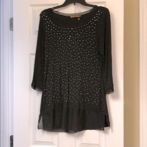 belldini Long Sleeve Women Top Dark Gray Size M